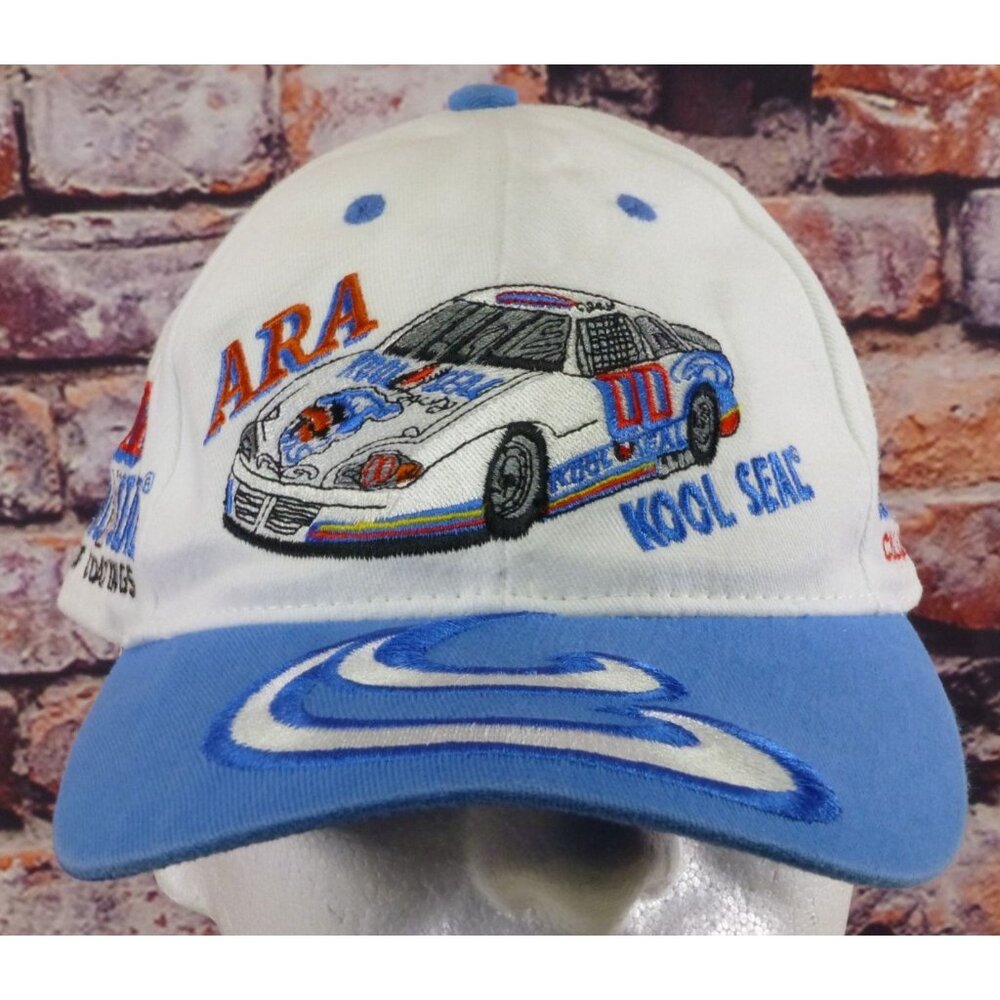 Vintage ARA Kool Seal Challenge Racing Hat White & Blue Embroidered Adjustable S